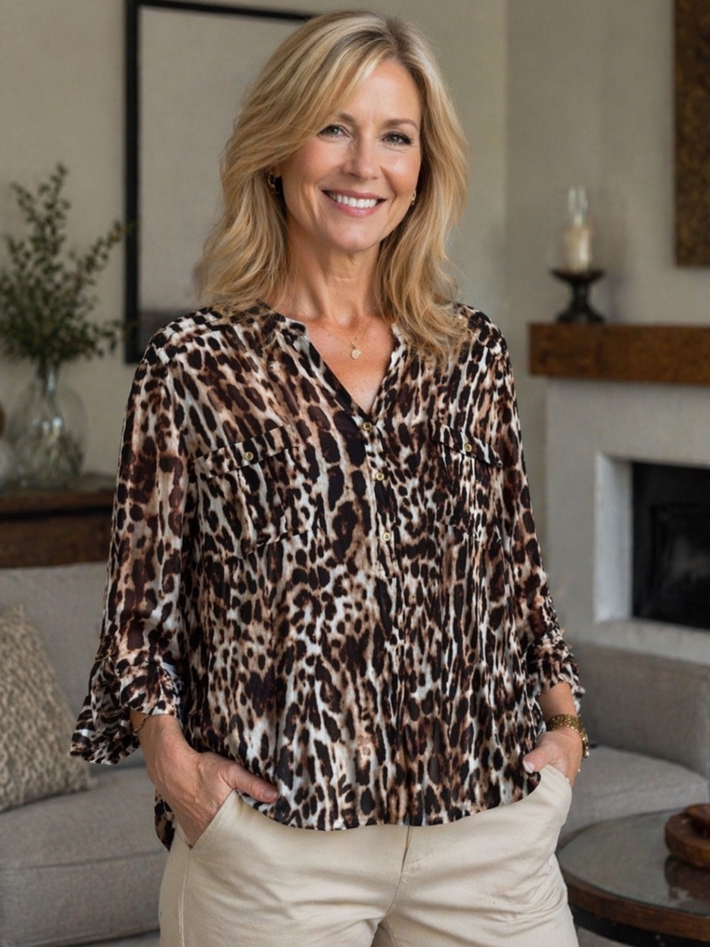 Chico's | Women's Animal Print Magnetism Mila Long Sleeve Top Size XL (3) NWT